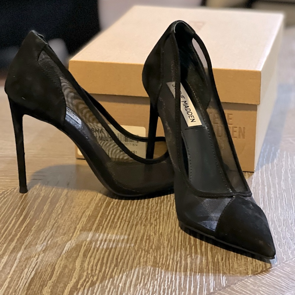 Black mesh Steve Madden mesh heels size 7